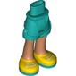 Minidoll Hips and Shorts with Nougat Legs and Yellow Shoes, White Laces, Dark Turquoise Soles print Shoes