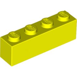 LEGO part 3010 Brick 1 x 4 in Vibrant yellow