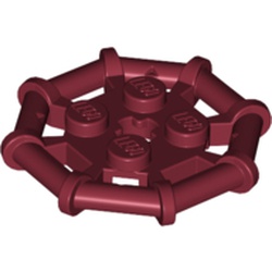 LEGO part 75937 Plate Special 2 x 2 with Bar Frame Octagonal, Reinforced, Completely Round Studs in Dark Red