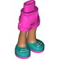 Minidoll Hips and Shorts with Light Nougat Legs and Dark Turquoise Shoes, White Laces