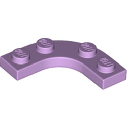 LEGO part 68568 Plate Round Corner 3 x 3 with 2 x 2 Round Cutout in Lavender