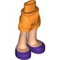 Minidoll Hips and Shorts with Light Nougat Legs and Dark Purple Shoes