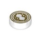 Tile Round 1 x 1 with Gold Time Turner Hourglass Print