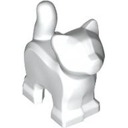 LEGO part 80686 Animal, Cat, Kitten, Short Tail [PLAIN] in White