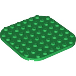 LEGO part 65140 Plate Rounded Corners 8 x 8 in Dark Green/ Green