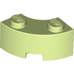 LEGO part 85080 Brick Round Corner 2 x 2 Macaroni with Stud Notch and Reinforced Underside [New Style] in Spring Yellowish Green/ Yellowish Green