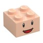 Brick 2 x 2 with Face, Black Eyes and Open Mouth Smile Print