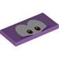 Tile 2 x 4 with White Eyes, Reddish Brown Pupils print