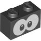 Brick 1 x 2 with White Eyes print