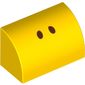Brick Curved 1 x 2 x 1 No Studs with 2 Small Black Dots print