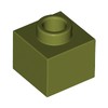 Olive Green Plate 1 x 1 x 2/3 with Open Stud