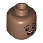 Minifig Head, Eyebrows, Eyelashes, Open Mouth Smile / Confused with Raised Eyebrow Print