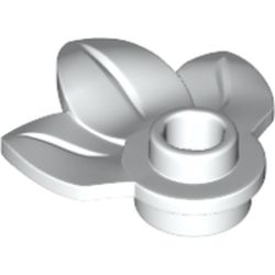 LEGO part 32607 Plant, Plate 1 x 1 Round with 3 Leaves in White