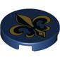 Tile Round 2 x 2 with Heraldic Lily print