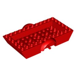 LEGO part 91526 Vehicle Base 6 x 12 x 2 1/2 with Mudguards, 2 Wheel Pins and 4 x 10 Centre Recess, Same Color Wheel Holders in Bright Red/ Red
