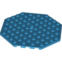 LEGO part 89523 Plate Special 10 x 10 Octagonal with Hole in Dark Azure