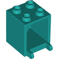 LEGO part 4345b Box 2 x 2 x 2 [Hollow Studs] in Bright Bluish Green/ Dark Turquoise