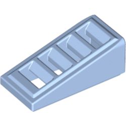 LEGO part 61409 Slope 18° 2 x 1 x 2/3 with 4 Slots in Light Royal Blue/ Bright Light Blue