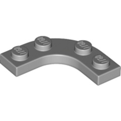 LEGO part 68568 Plate Round Corner 3 x 3 with 2 x 2 Round Cutout in Medium Stone Grey/ Light Bluish Gray