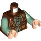 Torso Robe Clasped, with Orante Gold Design over Sand Green Tunic Print, Sand Green Arms, Light Nougat Hands