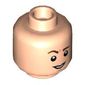 Minifig Head Percy Weasley / Samwise Gamgee, Raised Eyebrow with Slight Smile / Worried Print