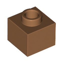 LEGO part 86996 Plate 1 x 1 x 2/3 with Hole in Stud in Medium Nougat