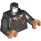 Torso Robes with Dark Red Collar and Gryffindor Crest, Closed over Shirt and Tie Print, Black Arms, Nougat Hands