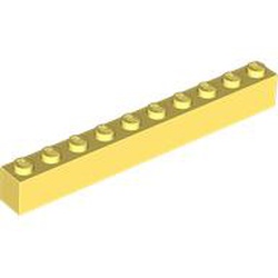 LEGO part 6111 Brick 1 x 10 in Cool Yellow/ Bright Light Yellow