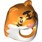 Costume / Mask, Tiger with White Face, Black Stripes, Eyes and Whiskers