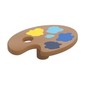 Equipment Paint Palette with Yellow, Azure, Blue, Dark Blue Paint Spots Print