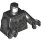 Torso Scaly Armor with Pointed Silver Necklace, Flat Silver Plate Lines Print, Black Arms and Hands