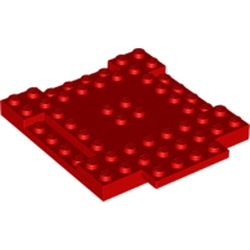 LEGO part 15624 Brick Special 8 x 8 with 1 x 4 Indentations and 1 x 4 Plate in Bright Red/ Red