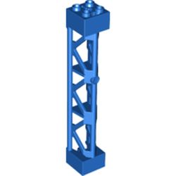 LEGO part 95347 Support 2 x 2 x 10 Girder Triangular Vertical - Type 4 - 3 Posts, 3 Sections in Bright Blue/ Blue