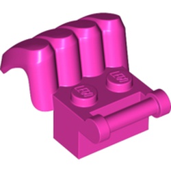 LEGO part 80488 Brick Special 1 x 2 with Bar, Hand with 4 Fingers in Bright Purple/ Dark Pink