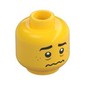 Minifig Head Allen, Medium Nougat Freckles, Open Mouth Smile / Worried Print