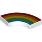 Tile 2 x 2 Curved, Macaroni with Red/Orange/Yellow/Green/Blue Rainbow Print