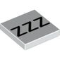 Tile 2 x 2 with Black 'ZZZ' print