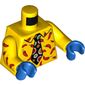 Torso Shirt with Peppers, Black Tie with Dots print, Yellow Arms with Peppers Print, Blue Hands