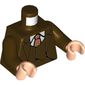Torso Jacket, Vest, White Shirt, Red Tie with White Dots print, Dark Brown Arms, Light Nougat Hands