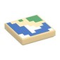 Tile 2 x 2 with Pixelated Map print
