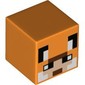 Minifig Head Special, Cube with Pixelated Fox Face Print