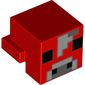 Minifig Head Special, Cube with Rear Ledge, Pixelated Black, Light Bluish Grey, Dark Bluish Gray Face Print