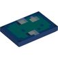 Tile 2 x 3 with Pixelated Sand Green Face print (Minecraft)