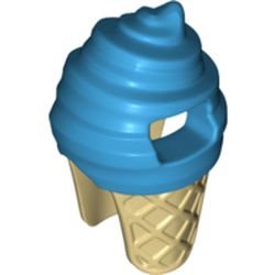 LEGO part 80678 Minifig Costume Ice Cream Suit with Tan Cone in Dark Azure
