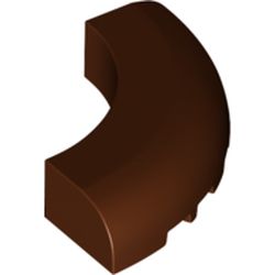 LEGO part 24599 Brick Round Corner 5 x 5 x 1 with Bottom Cut Outs [No Studs] [1/4 Arch] in Reddish Brown