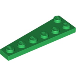 LEGO part 78444 Wedge Plate 6 x 2 Right in Dark Green/ Green