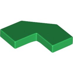 LEGO part 27263 Tile Special 2 x 2 Corner with Cut Corner - Facet in Dark Green/ Green