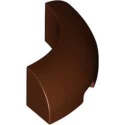 LEGO part 65617 Brick Round Corner 3 x 3 x 1 with Bottom Cut Outs [No Studs] [1/4 Arch] in Reddish Brown