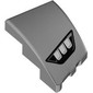 Slope Curved 3 x 2 with Stud Notch Left with 3 White Headlights in Black Frame print