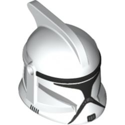 LEGO part 61189pr0370 Minifig Helmet Clone Trooper with Holes with Black Print in White